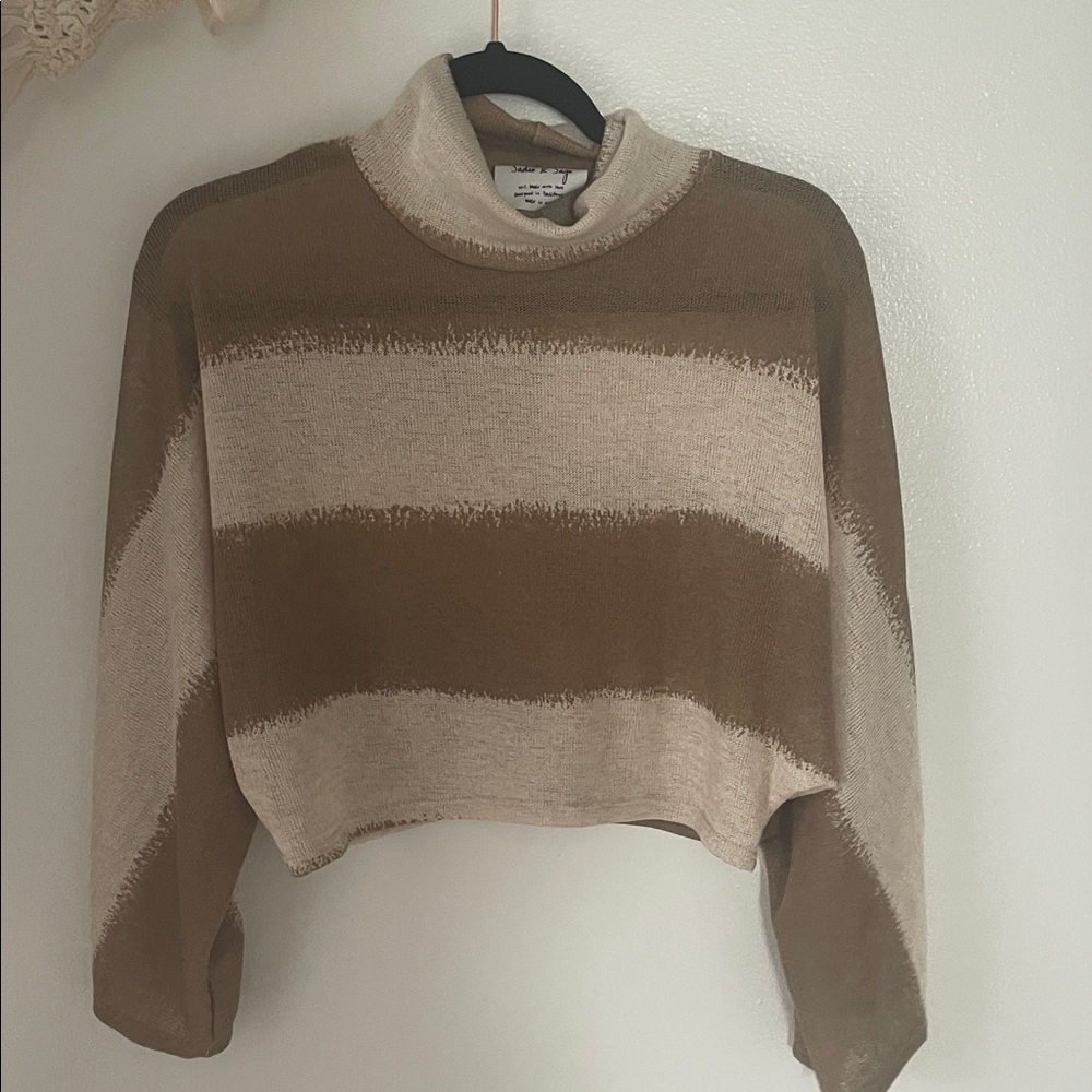 Striped Brown and Cream Women's Sweater